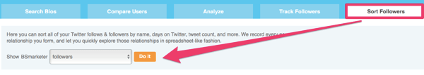 Αναλύστε τους οπαδούς σας στο Twitter στην καρτέλα Ταξινόμηση ακολούθων.