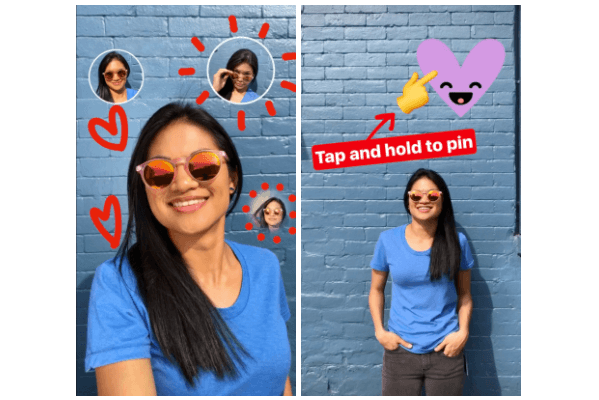 Το Instagram παρουσίασε μια νέα δυνατότητα που ονομάζει Pinning, η οποία επιτρέπει στους χρήστες να μετατρέπουν οποιαδήποτε φωτογραφία ή κείμενο σε αυτοκόλλητο για τα βίντεο ή τις εικόνες του Instagram Stories, ακόμη και μια selfie.