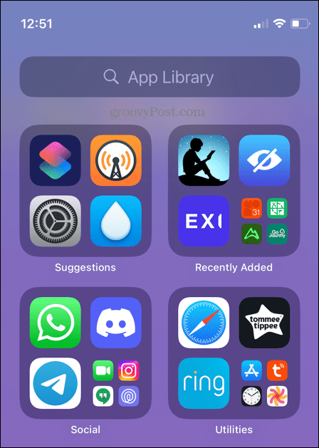 βιβλιοθήκη εφαρμογών iphone