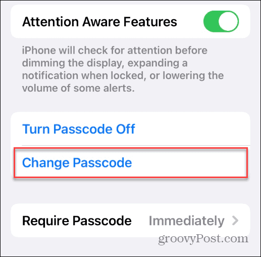 Αλλάξτε τον κωδικό πρόσβασης στο iPhone