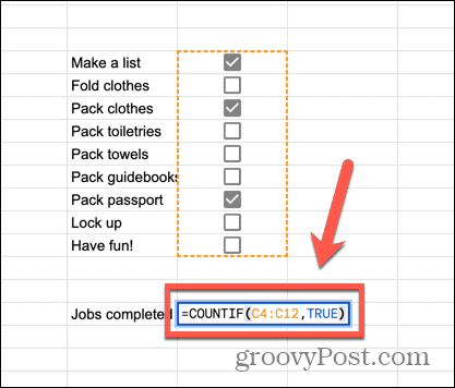 google sheets countif τύπος