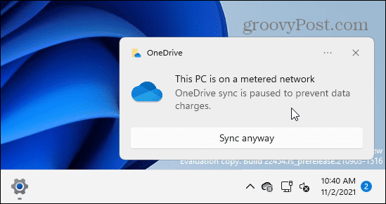 Μήνυμα περιορισμένου ορίου σύνδεσης OneDrive