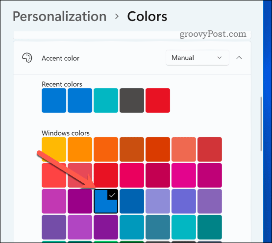 Ορισμός χρώματος περιγράμματος παραθύρου στα Windows 11
