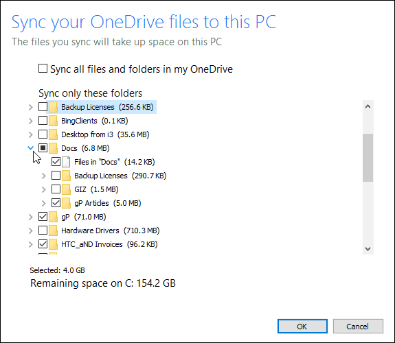 Πώς να επιλέξετε τον συγχρονισμό φακέλων OneDrive στο παράθυρο 10