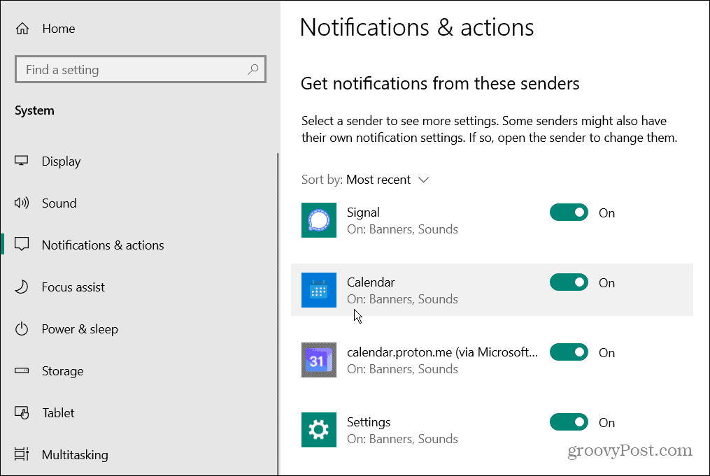 Απενεργοποιήστε τους ήχους ειδοποιήσεων εφαρμογών στα Windows