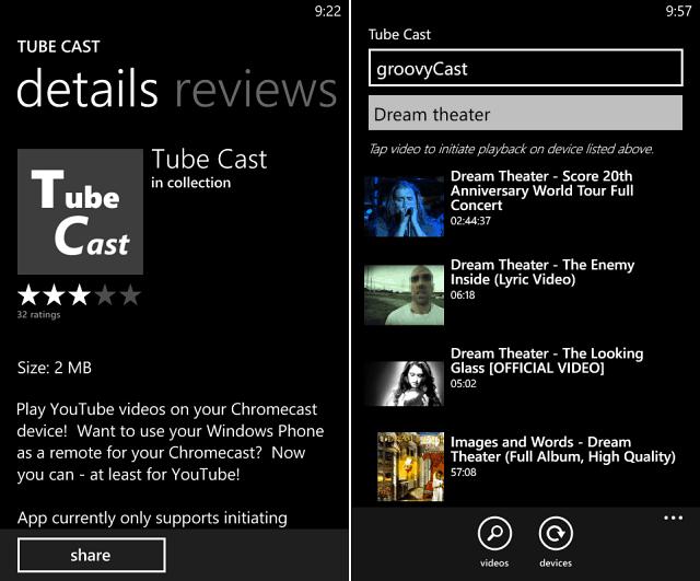 Tube Cast για Windows Phone 8