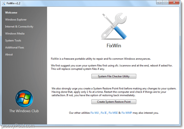 Fix 50 κοινά προβλήματα των Windows 7 με FixWin [groovyReview]
