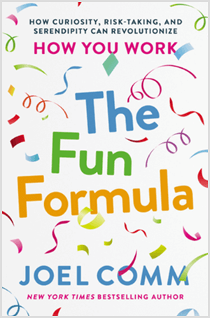 Το Fun Formula του Joel Comm έχει εξώφυλλο βιβλίου με πολύχρωμο κομφετί και λευκό φόντο.