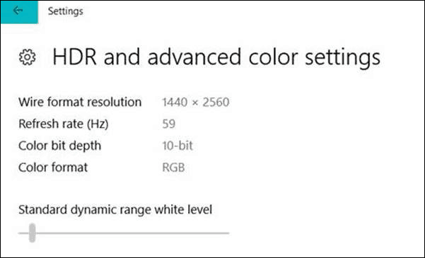 Ρυθμίσεις χρωμάτων HDR