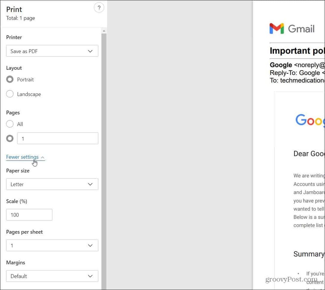 Πώς να αποθηκεύσετε ένα μήνυμα Gmail ως PDF