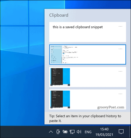 Ο πίνακας πρόχειρων των Windows 10