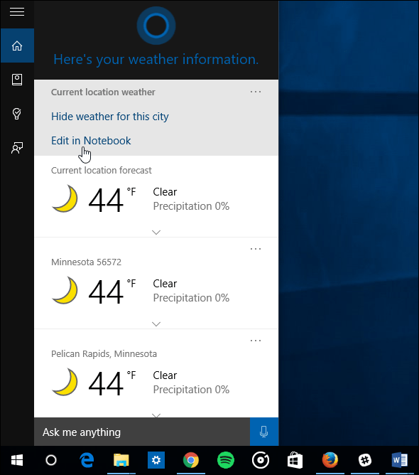 Windows 10 Συμβουλή: Κάντε την Cortana Show Weather for Multiple Cities